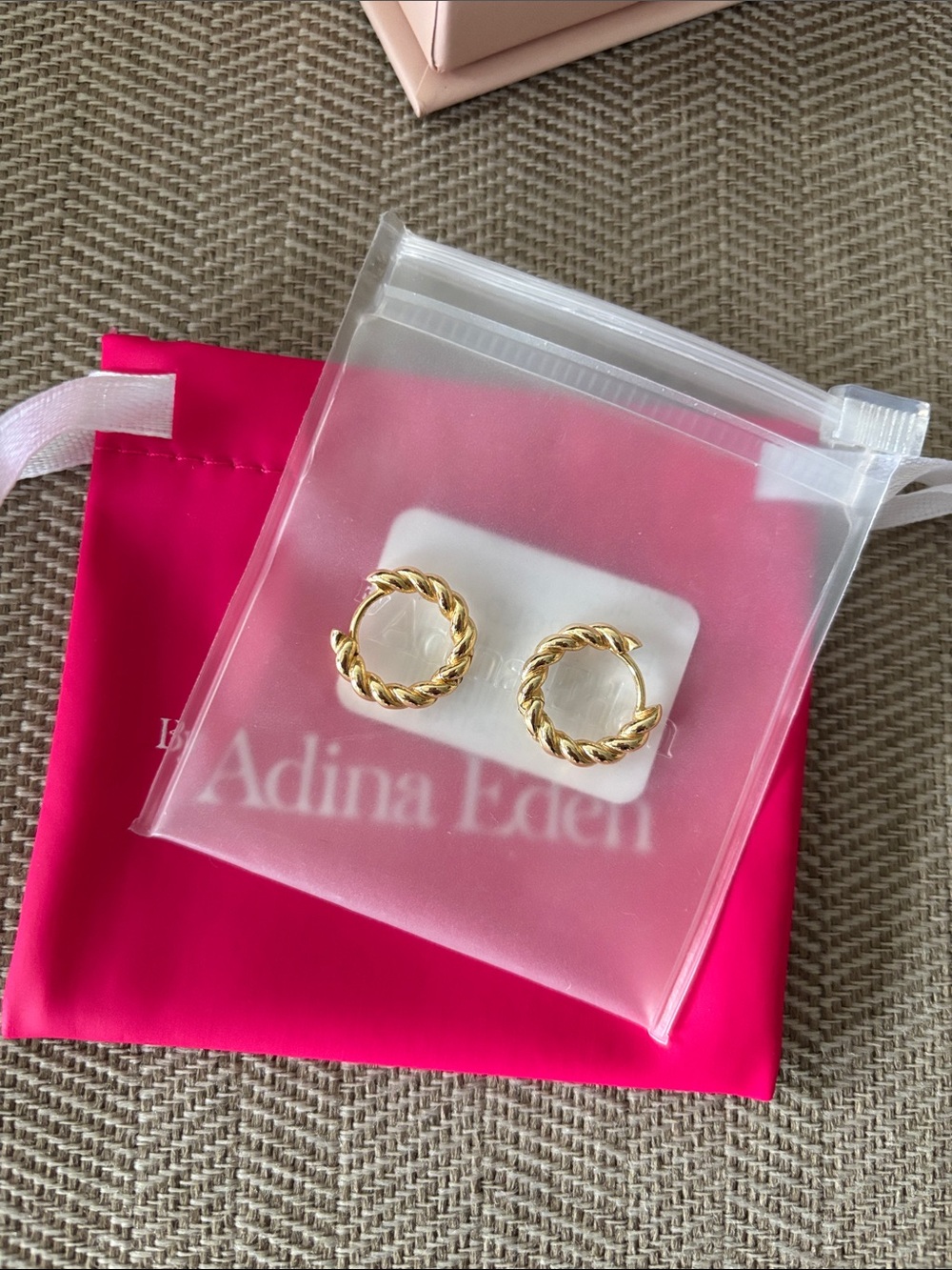 Adina Eden Gold Twisted Small Hoops